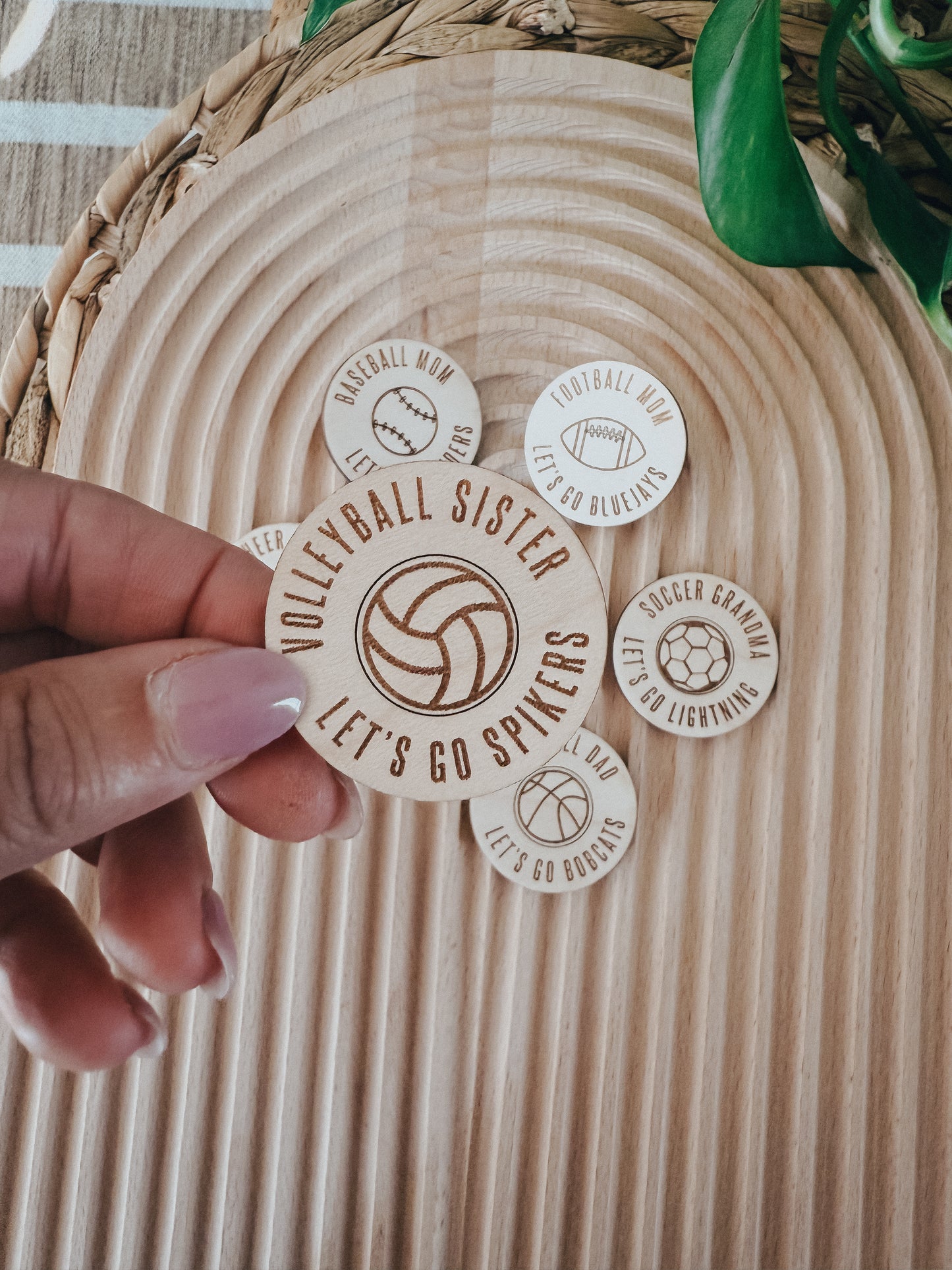 Sports Button | Wood Pin