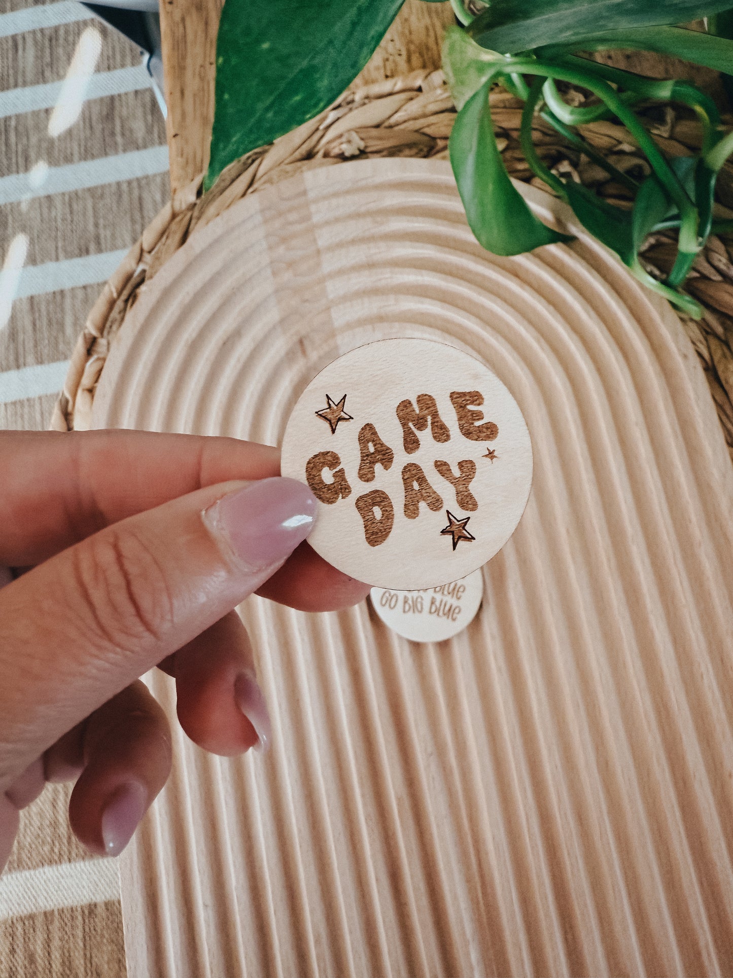 Team Spirit Button | Wood Pin