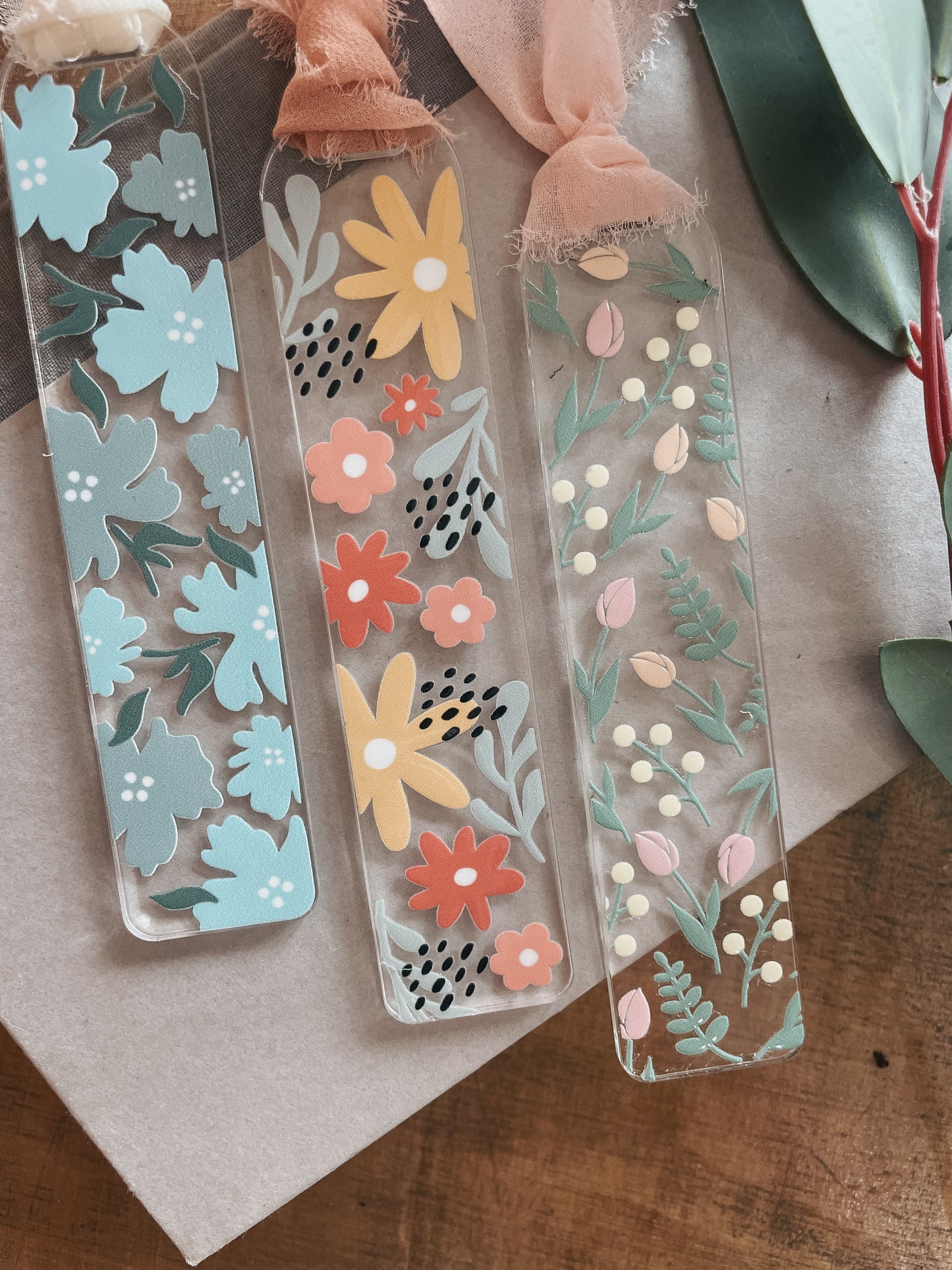 Blue Floral Bookmark | Acrylic