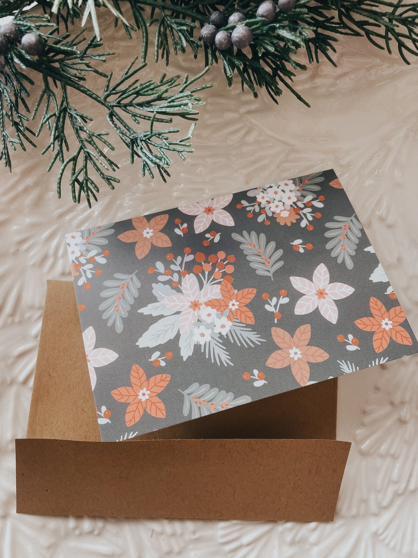 Christmas Dark Floral | Greeting Set