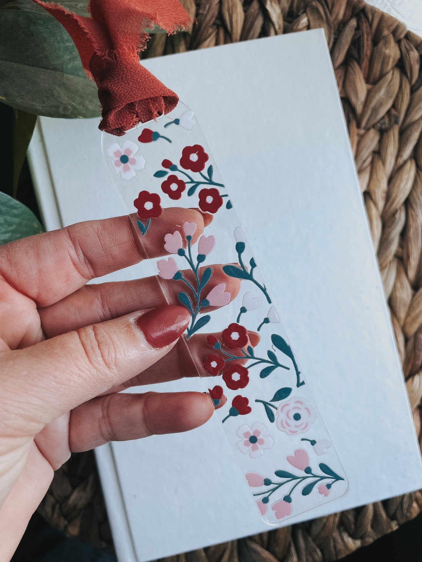 Red Florals Bookmark | Acrylic
