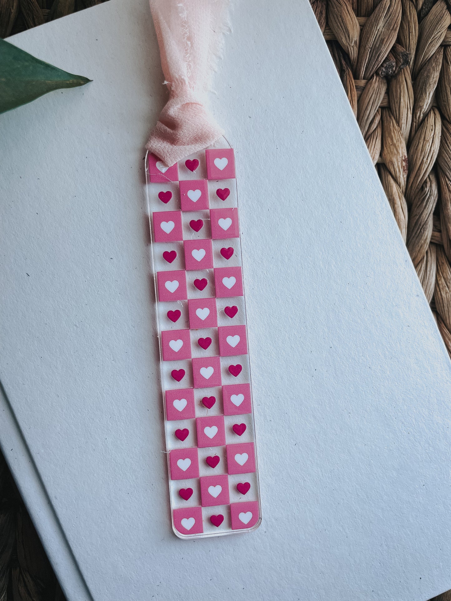 Pink Hearts Bookmark | Acrylic