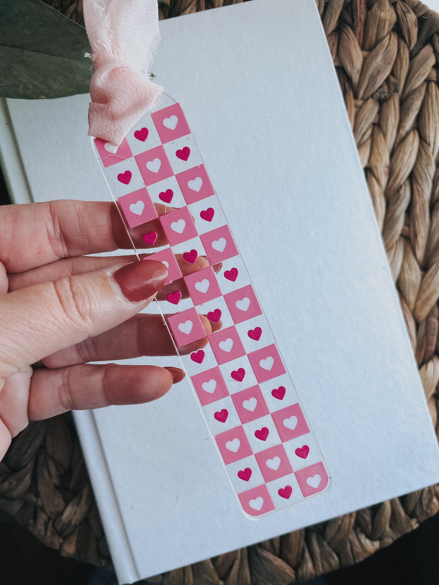 Pink Hearts Bookmark | Acrylic