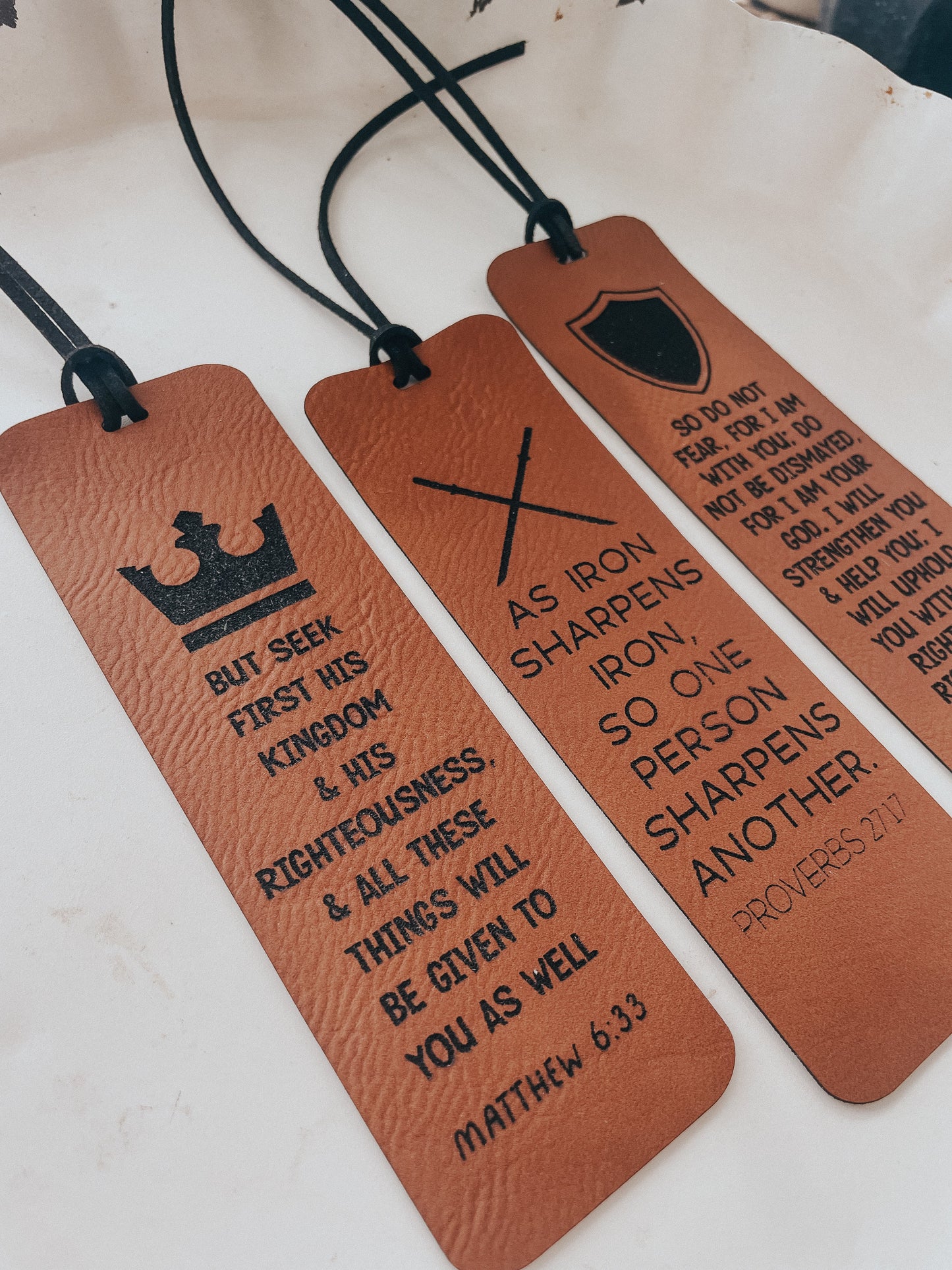 Scripture Bookmark | Leather