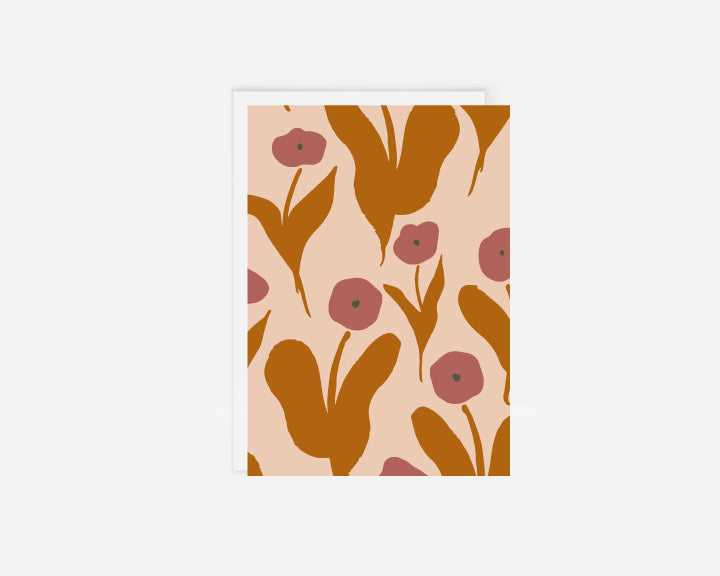 pink floral | single card