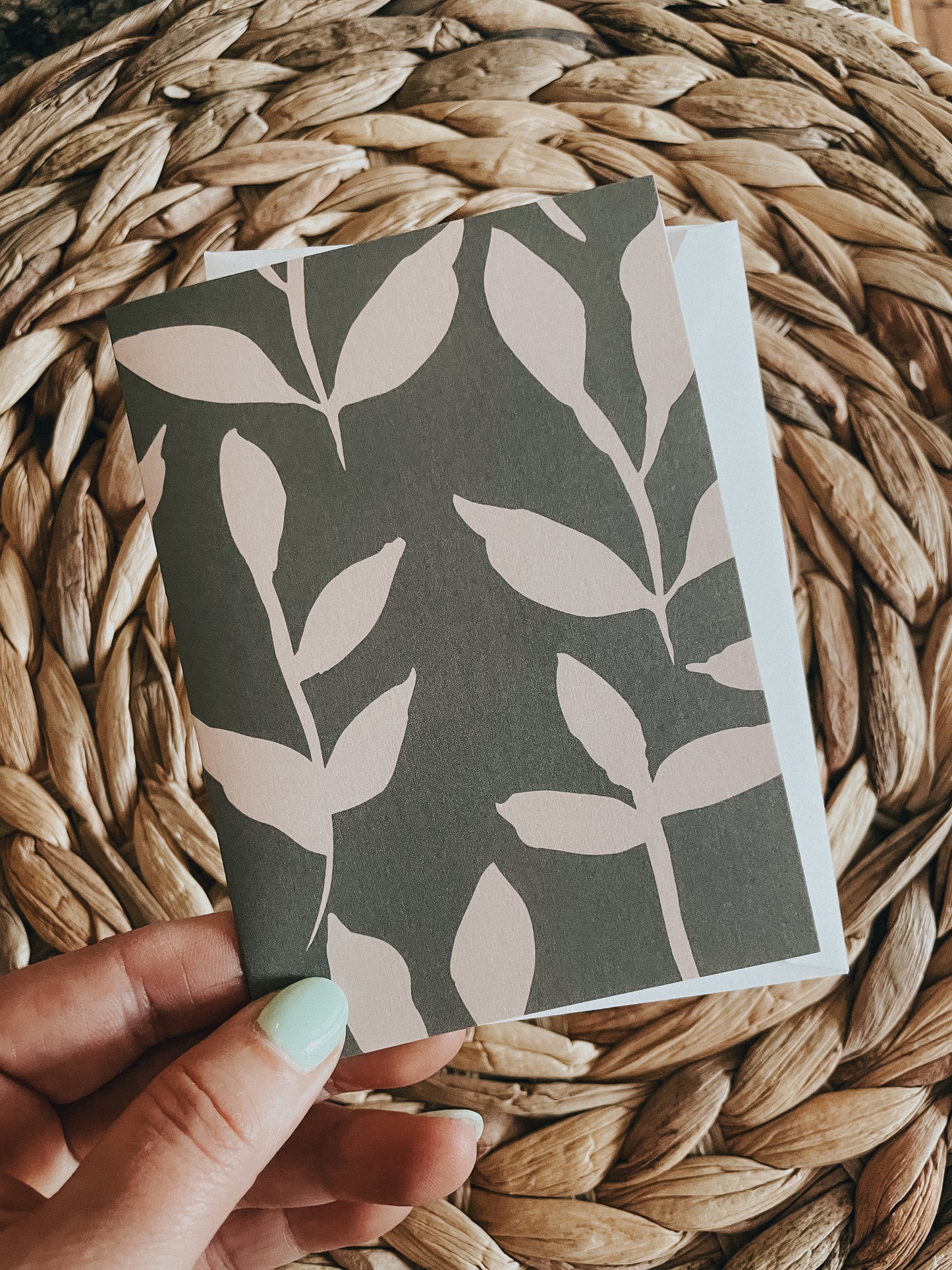 dark green floral | Notecard Set