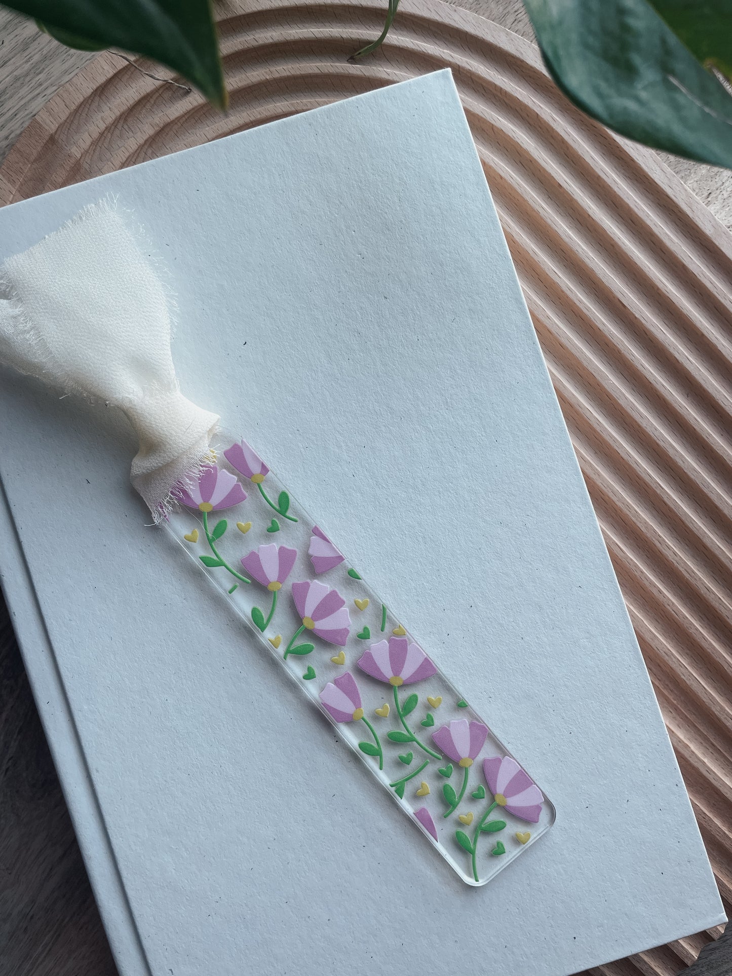 Pink Floral Bookmark | Acrylic