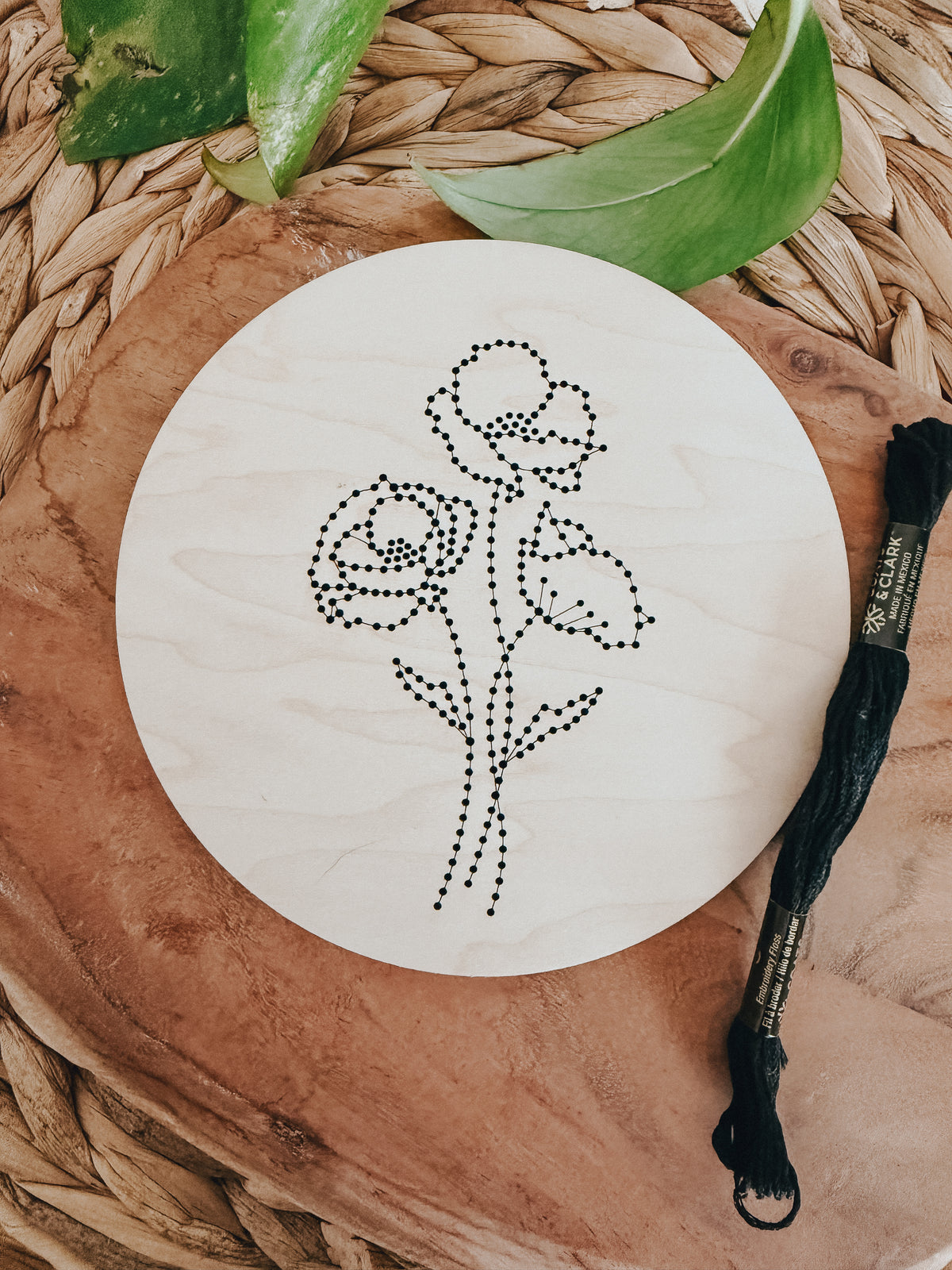Black Floral #1 | Embroidery Kit