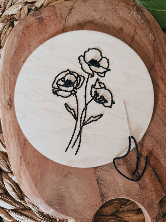 Black Floral #1 | Embroidery Kit