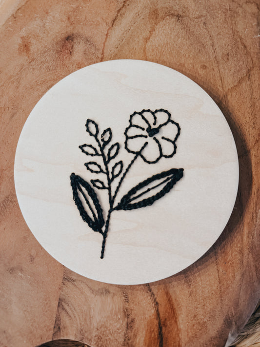 Black Floral #2 | Embroidery Kit