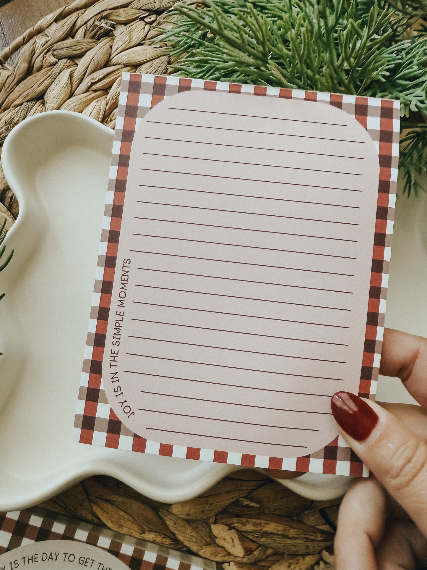 Notepad | Burgundy Check