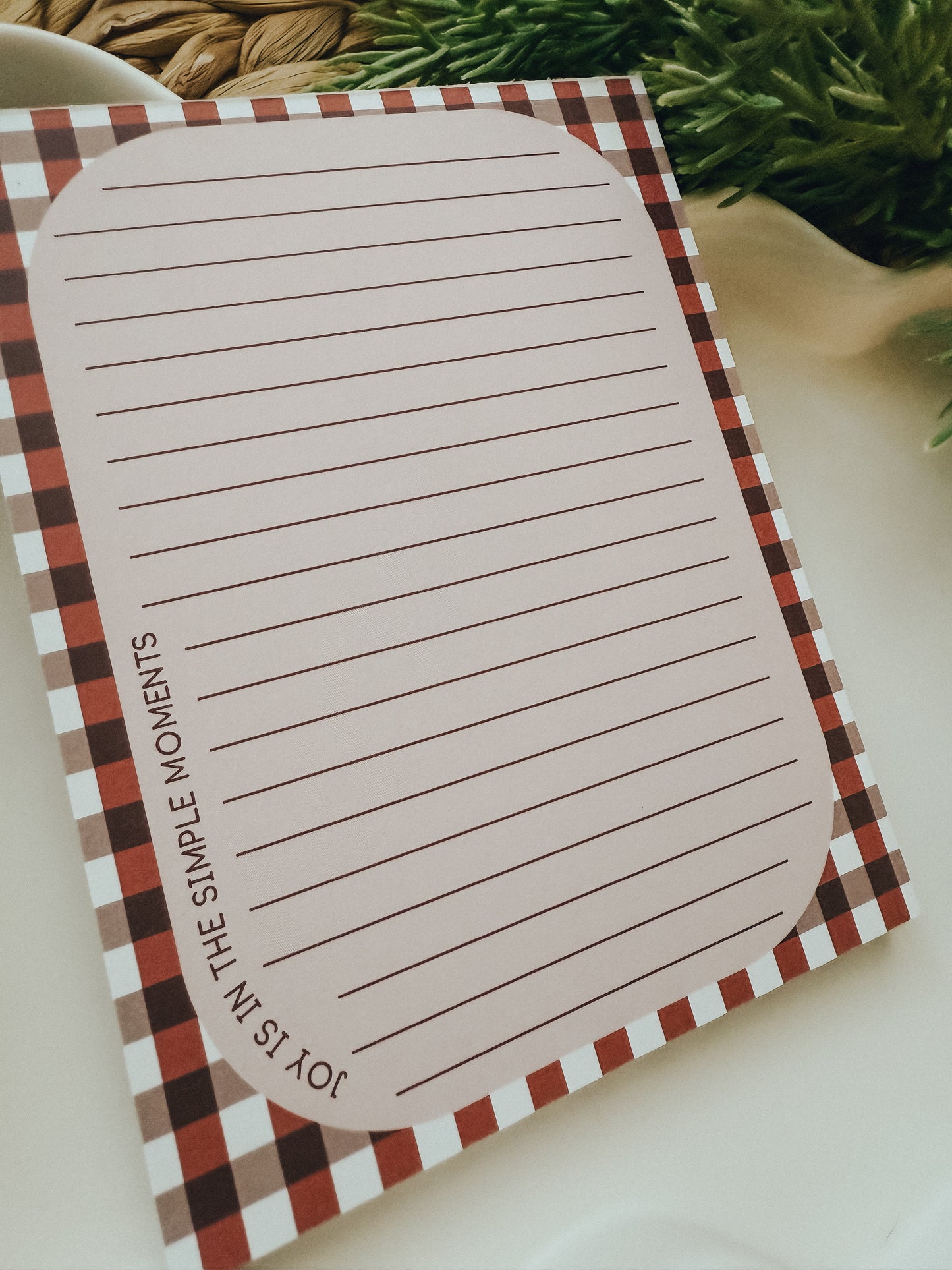 Notepad | Burgundy Check