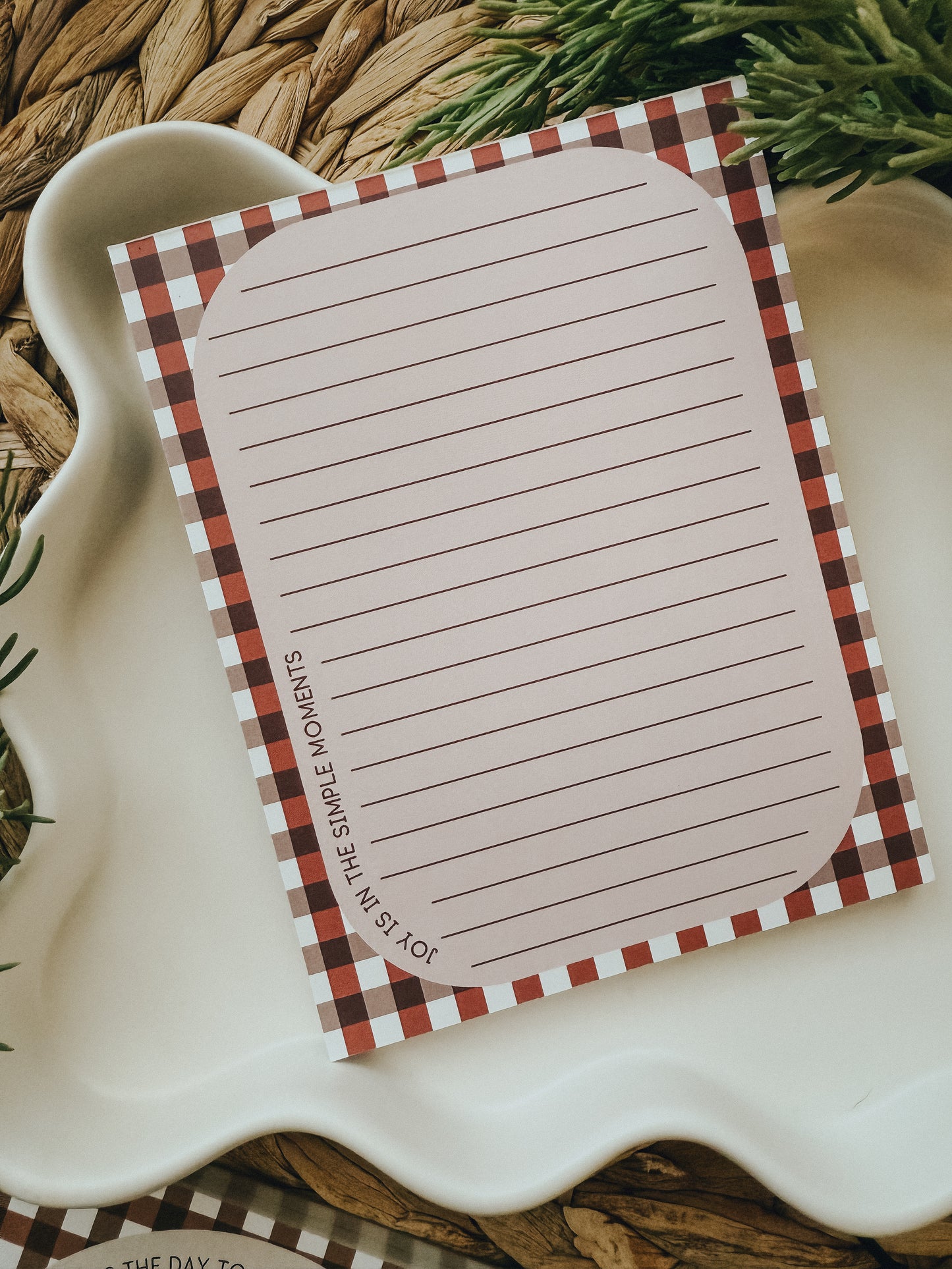Notepad | Burgundy Check