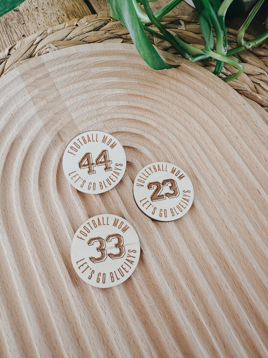 Team Number Button | Wood Pin