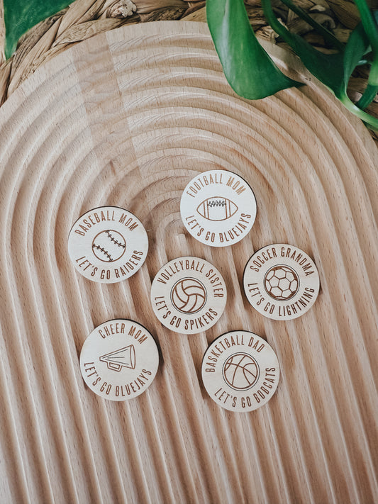 Sports Button | Wood Pin