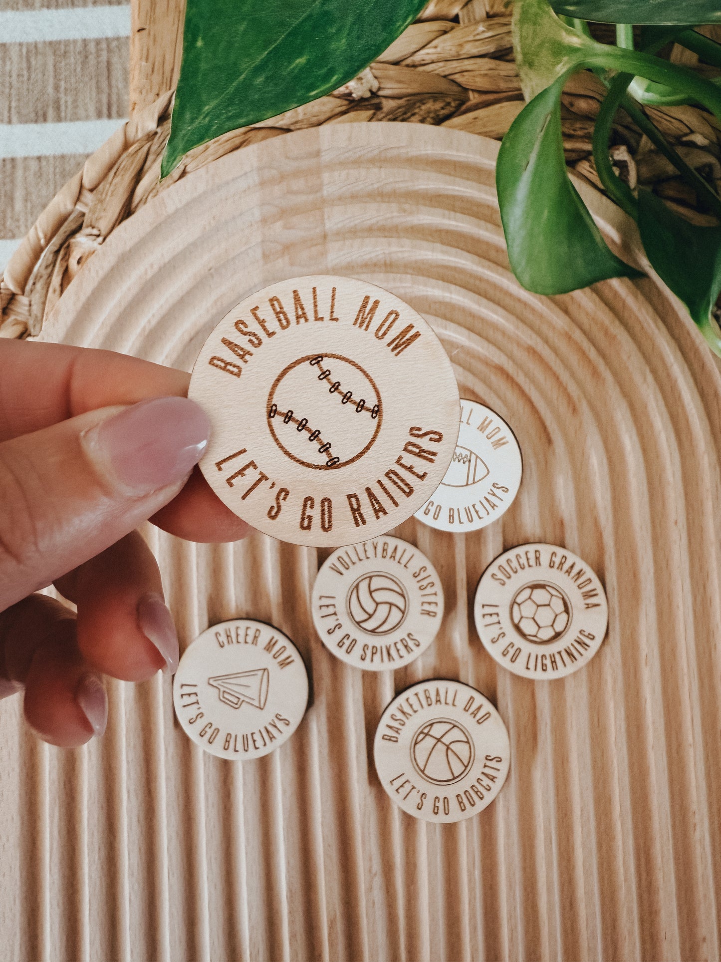 Sports Button | Wood Pin