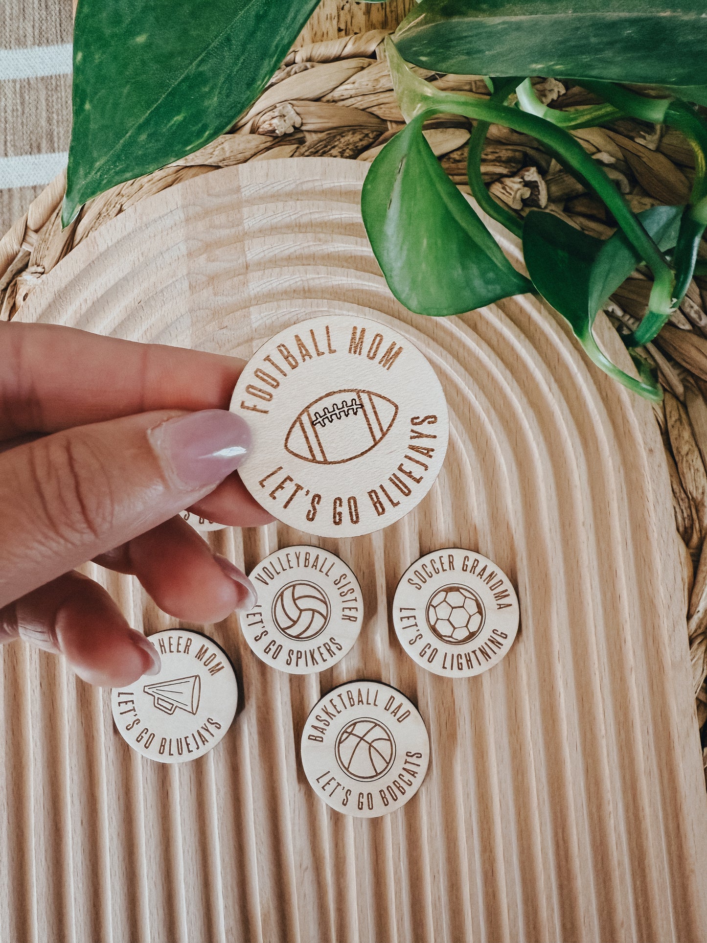 Sports Button | Wood Pin