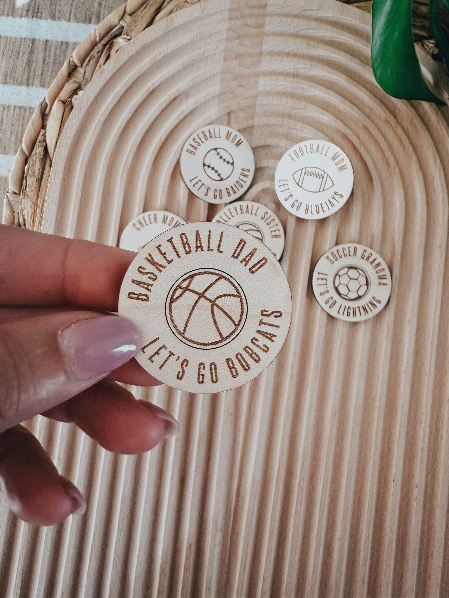Sports Button | Wood Pin
