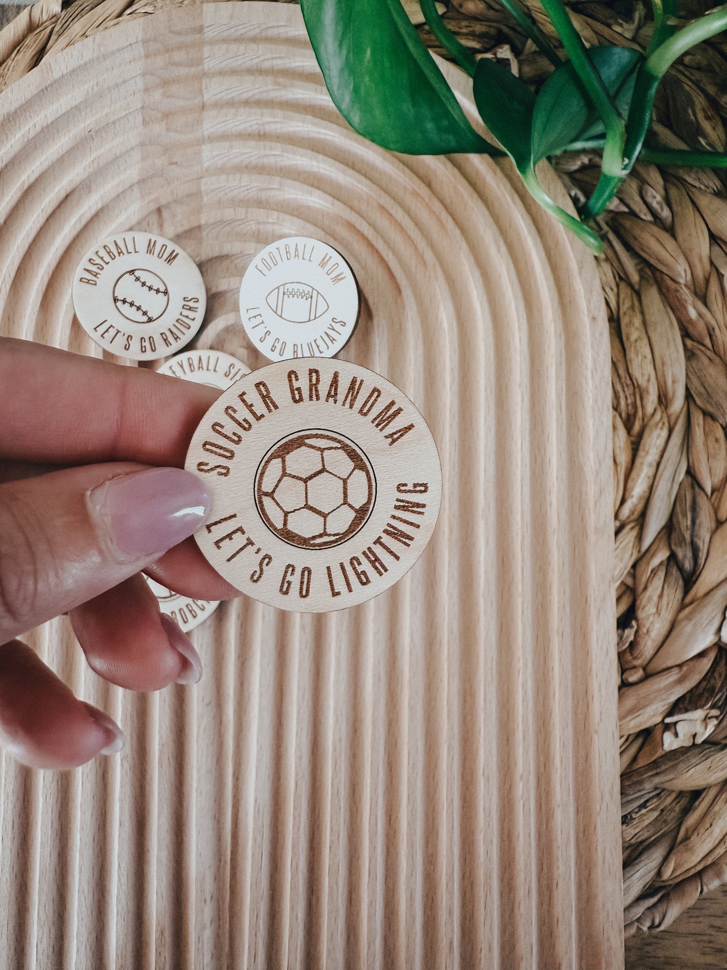 Sports Button | Wood Pin