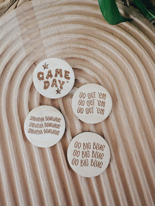 Team Spirit Button | Wood Pin