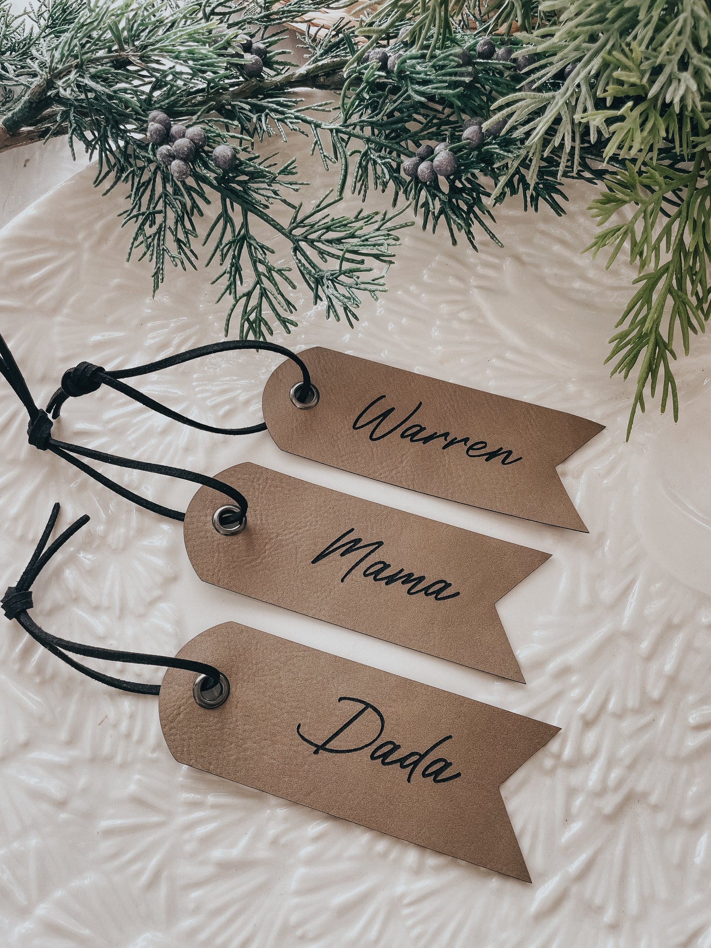 Leather Tag | Stone