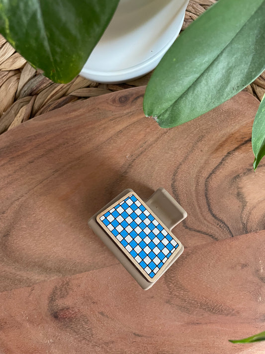 Blue Checkered | Medium Clip