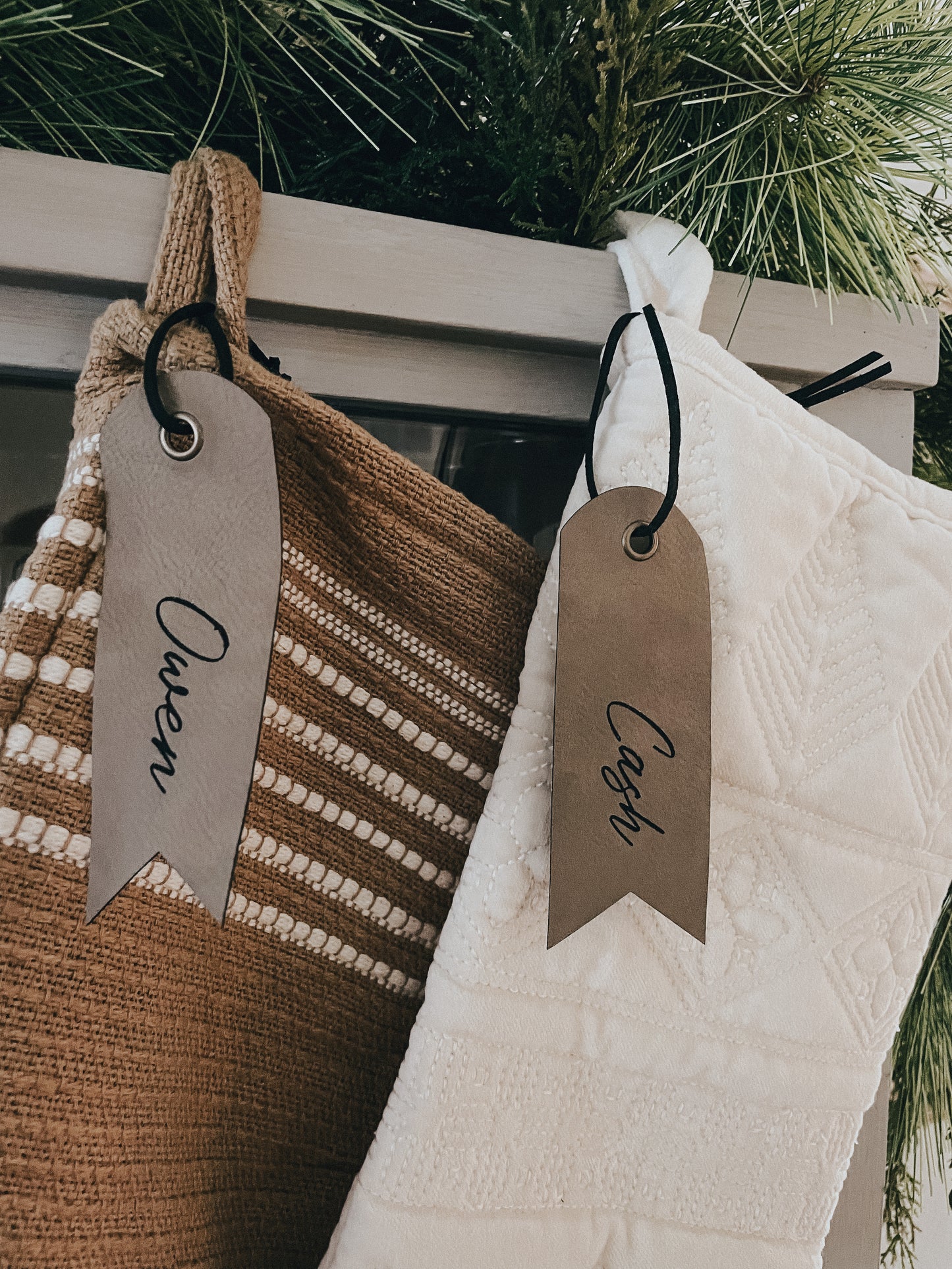 Leather Tag | Stone
